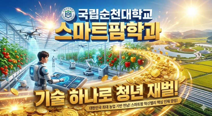 '흙수저 탈출? 뙤약볕 대신 '에어컨' 나오는 농장에서 코딩으로 돈 번다!'부제: 국립순천대 스마트팜학과 아웃서울 유망학과