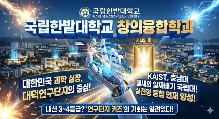 'KAIST 옆집에서 R&D 연구원을 꿈꾼다? 4등급이 노리는 '대덕연구단지'의 샛길'부제: 국립한밭대 창의융합학과 아웃서울 유망학과