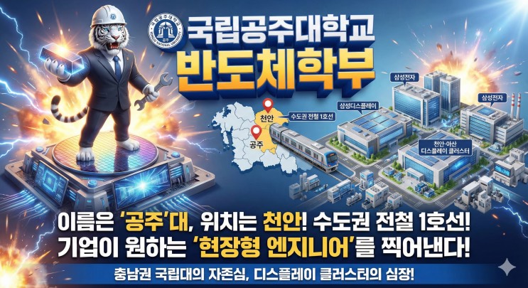 '삼성디스플레이가 옆집? 수도권 전철 타고 다니는 '반도체실무' 끝판왕' - 국립공주대학교 반도체학부 아웃서울 유망학과
