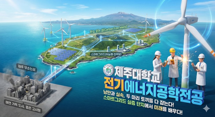 '공부하다 지치면 바다 보러 가라! 바람(Wind)으로 돈 버는 '신재생 에너지'의 성지' - 제주대학교 전기에너지공학전공 [입시CUBE 심층분석] 아웃서울 유망학과