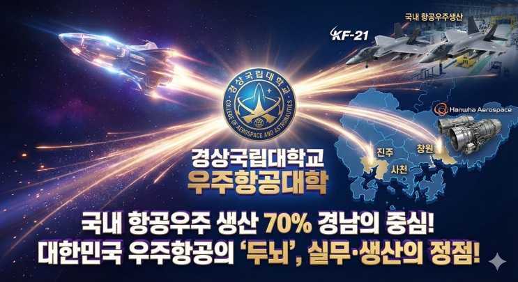 '한국판 NASA(우주항공청) 개청의 최대 수혜주! '우주 공무원' 노린다면 여길 봐라' - 경상국립대 우주항공공학전공 아웃서울 유망학과
