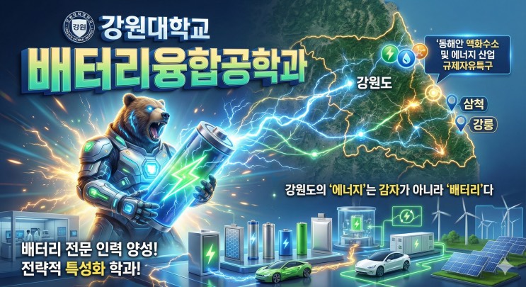 '제2의 반도체? 여긴 '배터리'에 올인했다! LG엔솔·삼성SDI 가 탐내는 신설 학과의 패기' - 강원대학교 배터리융합공학과 아웃서울 유망학과