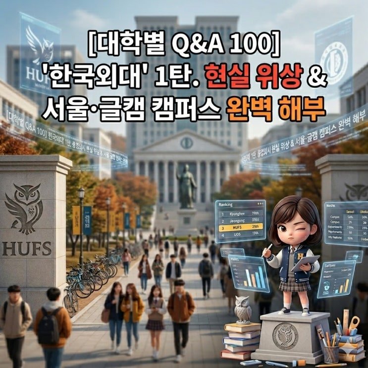 [대학별 Q&A 100] 한국외국어대학교 완벽 해부 — 인식·캠퍼스·기숙사·취업·간판 학과 리얼 가이드