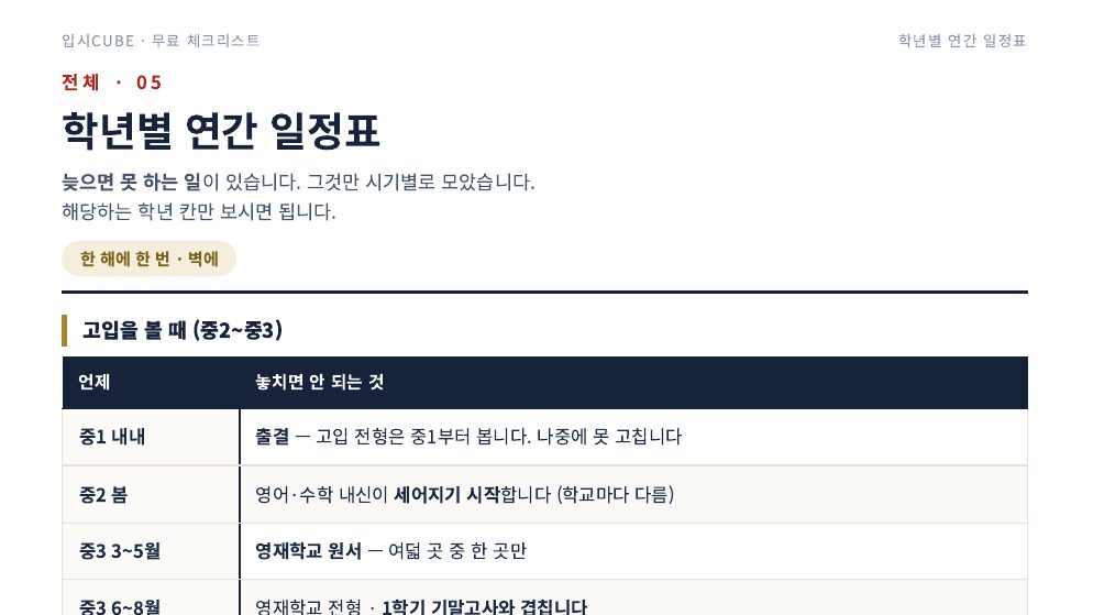 학년별 연간 일정표