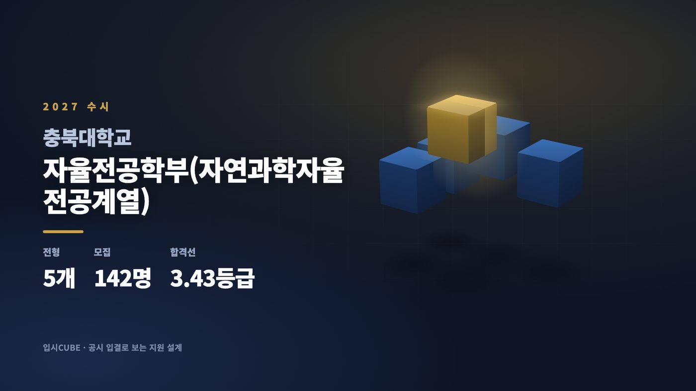 충북대 자율전공학부(자연과학자율전공계열)