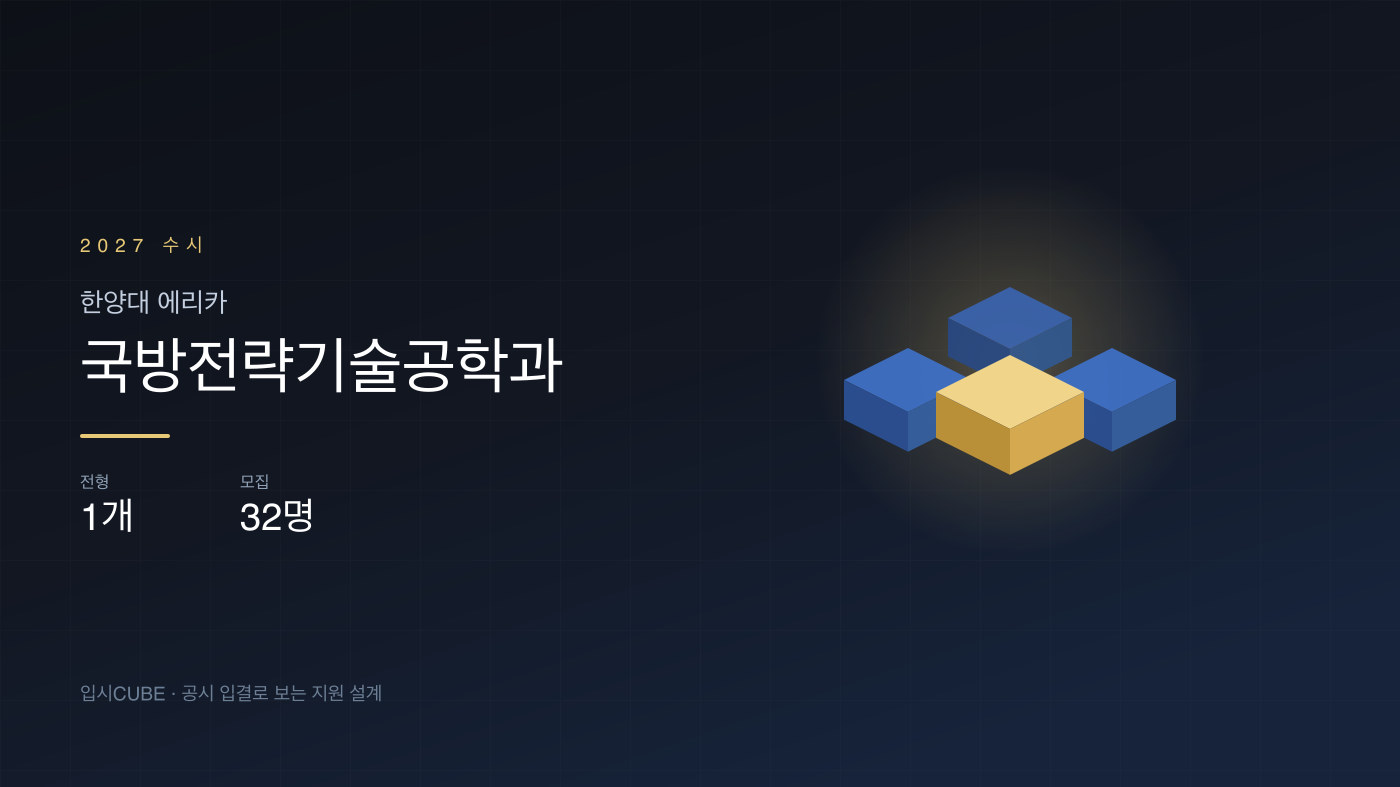 한양대 에리카 국방전략기술공학과 수시 분석