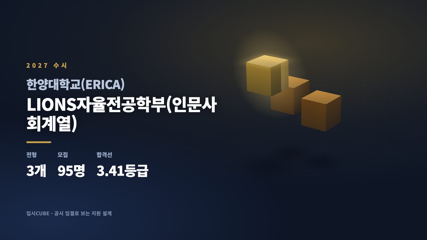 한양대 에리카 LIONS자율전공학부(인문사회계열)