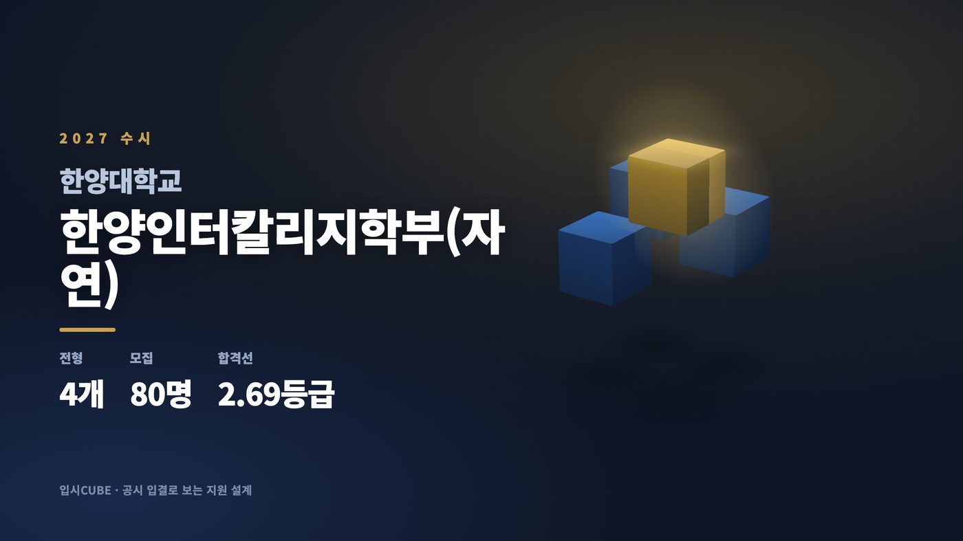 한양대 한양인터칼리지학부(자연)
