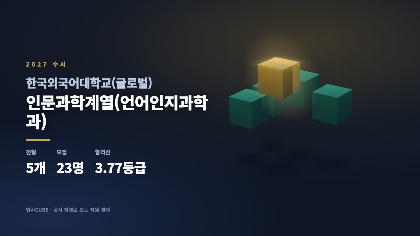 한국외대 글로벌 인문과학계열(언어인지과학과)