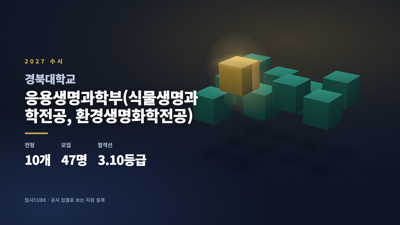 경북대 응용생명과학부(식물생명과학전공, 환경생명화학전공)
