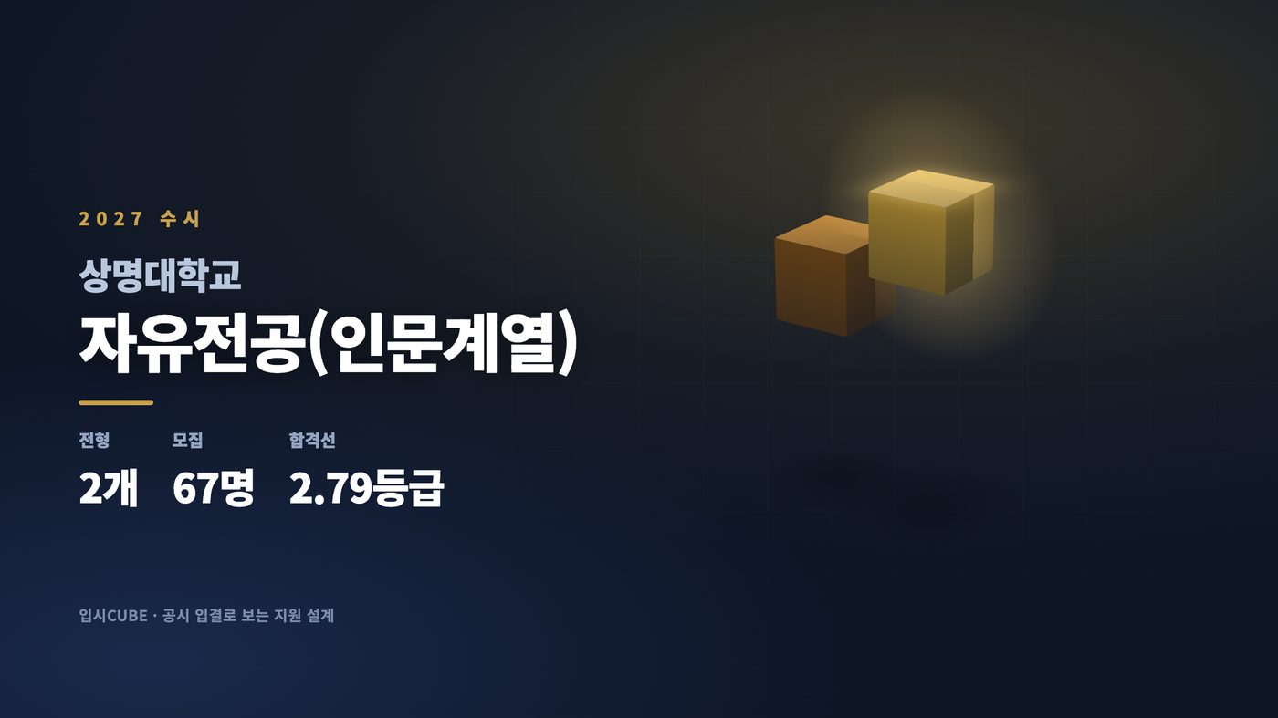 상명대 자유전공(인문계열)